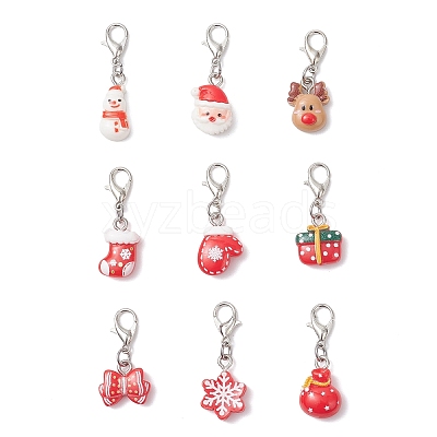 Christmas Resin Pendant Decorations HJEW-JM04299-1