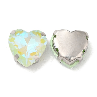 Mocha Fluorescent(MI) Heart Sew on Rhinestone GGLA-C001-01A-P04-1