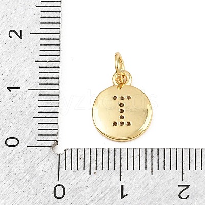 Brass Micro Pave Clear Cubic Zirconia Charms CU-CBA56CE-12G-I-1