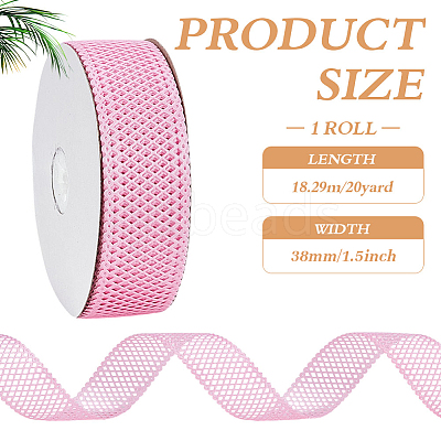 Polyester Hollow Grid Ribbons OCOR-WH0105-107B-1