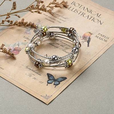 Five Loops Fashion Wrap Bracelets BJEW-JB05512-01-1