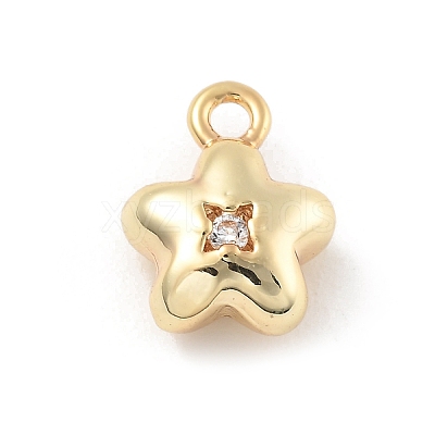 Brass Micro Pave Cubic Zirconia Pendants KK-D283-19G-1