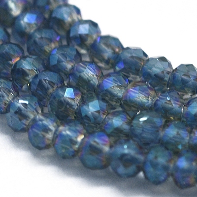 Electroplate Glass Beads Strands GLAA-F079-A-FR19-1