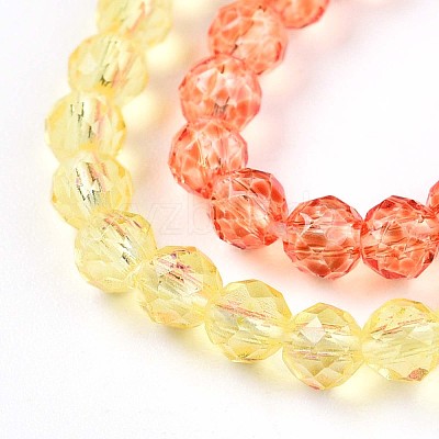 Transparent Gradient Color Glass Beads Strands GLAA-H021-01B-30-1