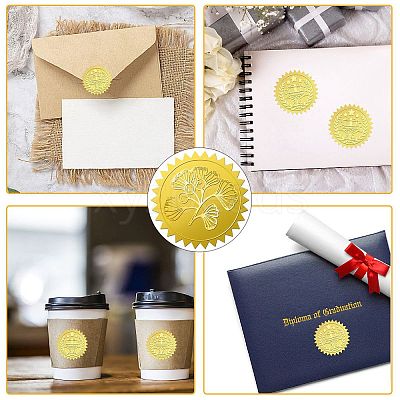 34 Sheets Self Adhesive Gold Foil Embossed Stickers DIY-WH0509-048-1