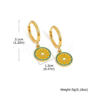 304 Stainless Steel Enamel Hoop Dangle Earrings WG1FBD6-04-1