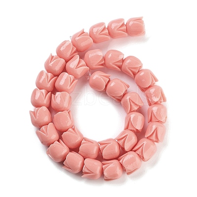 Synthetic Coral Flower Rose Beads Strands CORA-U001-01B-02-1