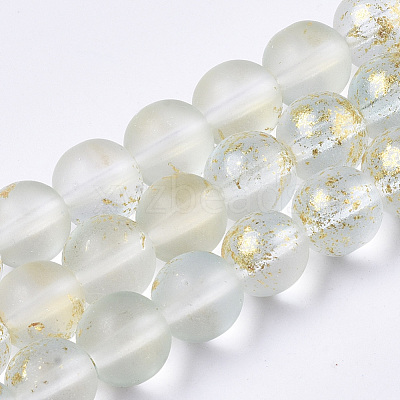 Frosted Spray Painted Glass Beads Strands GLAA-N035-03C-C09-1