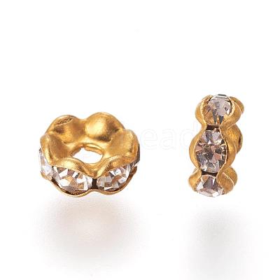 Brass Rhinestone Spacer Beads RB-A014-L5mm-01C-1