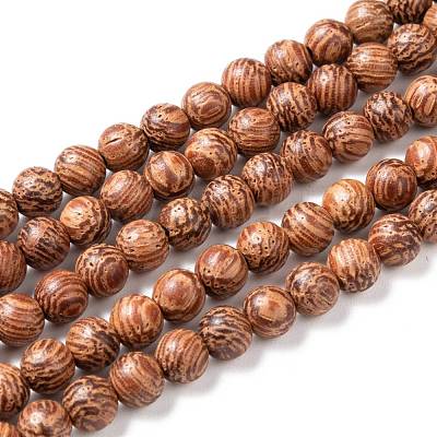 Wood Beads Strands X-WOOD-F008-03-B-1