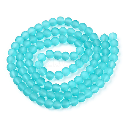Baking Paint Transparent Glass Bead Strands X-GLAA-S031-8mm-18-1
