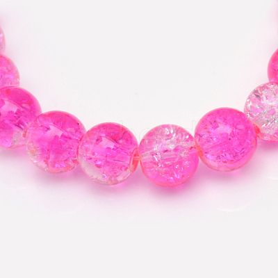 Baking Paint Crackle Glass Beads Strands X-CCG-S001-6mm-09-1