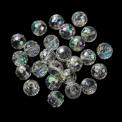 Half Rainbow Plated Glass Beads EGLA-P059-02A-HR03-1