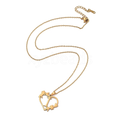 PVD Vacuum Plating 201 Stainless Steel Pendant Necklaces NJEW-R267-02I-G-1