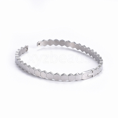 Tarnish Resistant 304 Stainless Steel Cuff Bangles BJEW-I277-03P-1