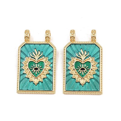 Brass Enamel Pendants KK-B157-28A-G-1