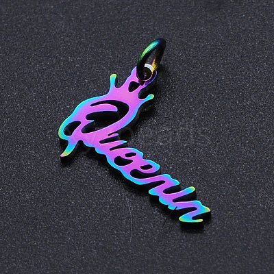 Ion Plating(IP) 201 Stainless Steel Pendants STAS-N090-T865-1