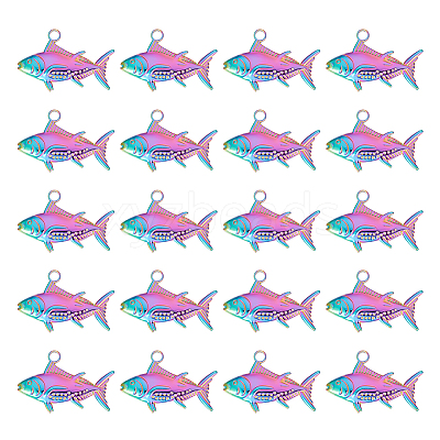 20Pcs Ion Plating(IP) 304 Stainless Steel Pendants STAS-UN0049-90-1