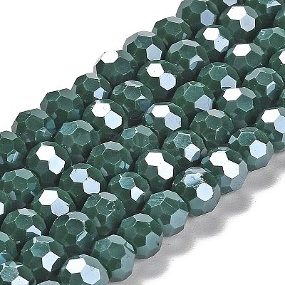 Electroplate Opaque Glass Beads Strands EGLA-A035-P8mm-A23-1