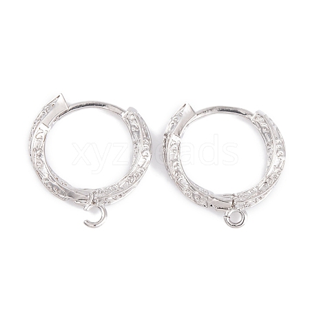 Rack Plating Brass Hoop Earring Findings KK-S374-03P-1