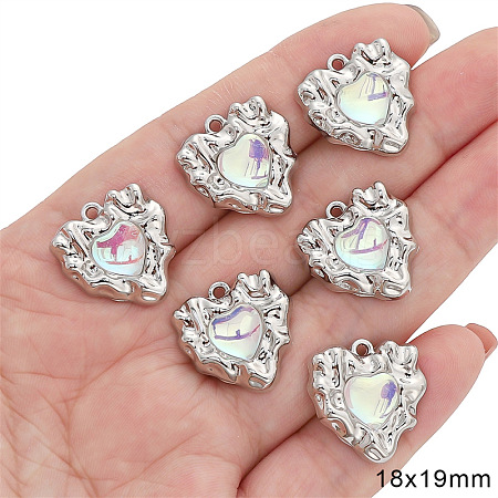 Platinum Alloy Resin Rhinestone Pendants PW-WGBD34C-08-1