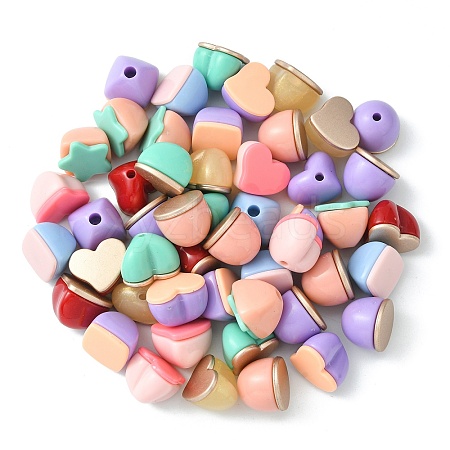 Two Tone Opaque Acrylic Beads SACR-X0015-22-1