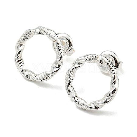 304 Stainless Steel Hollow Ring Stud Earrings for Woman EJEW-N907-003S-1