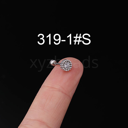 316L Surgical Stainless Steel Clear Cubic Zirconia Cartilage Earrings WG107EC-01-1