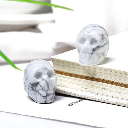 Natural Howlite Skull Display Decorations PW-WG24213-04-1