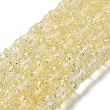 Transparent Crackle Glass Beads Strands GLAA-D025-01D-1
