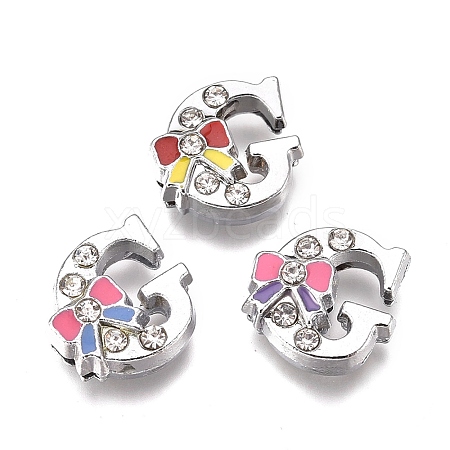 Alloy Enamel Letter Slide Charms PALLOY-K241-G-1