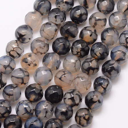 Natural Dragon Veins Agate Bead Strands X-G-K166-07F-8mm-04-1