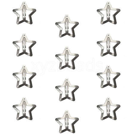 Metal Hollow Star Snap Hair Clips for Women Girls PW-WG27F79-02-1