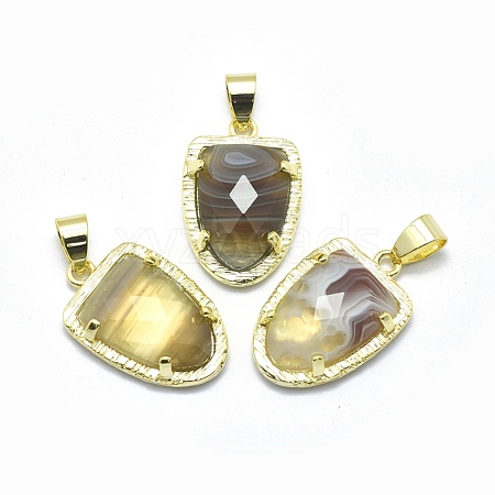 Natural Botswana Agate Pendants G-O176B-04G-1