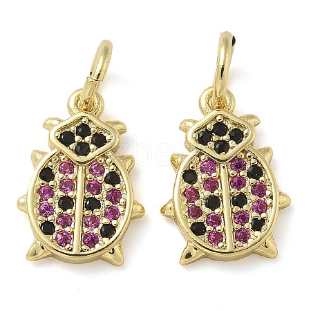 Rack Plating Brass Cubic Zirconia Pendants KK-K392-01G-1