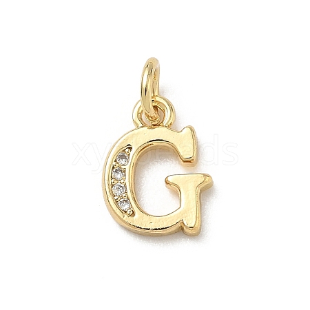 Brass Micro Pave Cubic Zirconia Charms KK-I382-03G-G-1