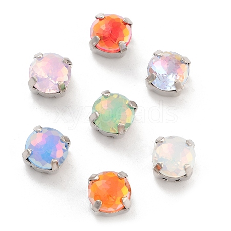 Flat Round Opal Sew On Rhinestones RGLA-G024-11A-P-1