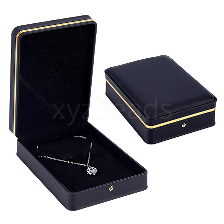 Imitation Leather Pure Color Flip-open Gift Boxes CON-WH0095-238B-02-1