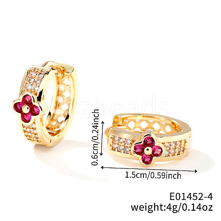 Exquisite Colorful Flower Earrings with Delicate Rhinestones and Elegant Design HE6787-4-1