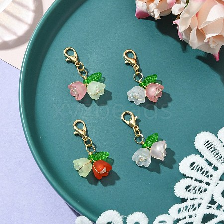 ABS Plastic Imitation Pearl & Acrylic Pendants Decoration HJEW-JM02977-1