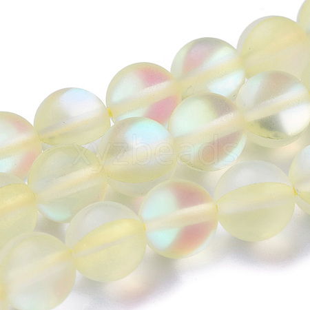 Synthetic Moonstone Beads Strands G-F142-8mm-14-1