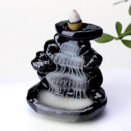 Ceramics Decorative Backflow Incense Burner Stone Style Incense Holders Decoration Gift JX853A-1