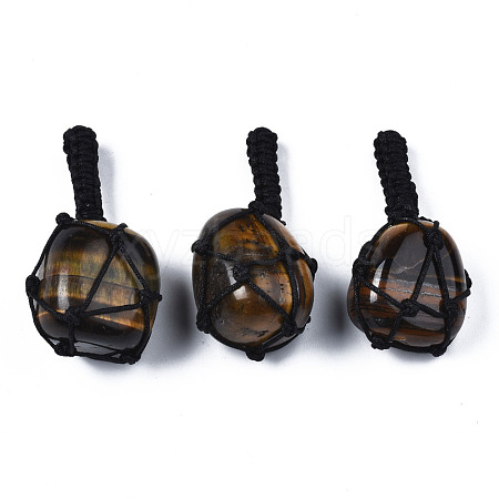 Natural Tiger Eye Pendants G-N0326-93C-1