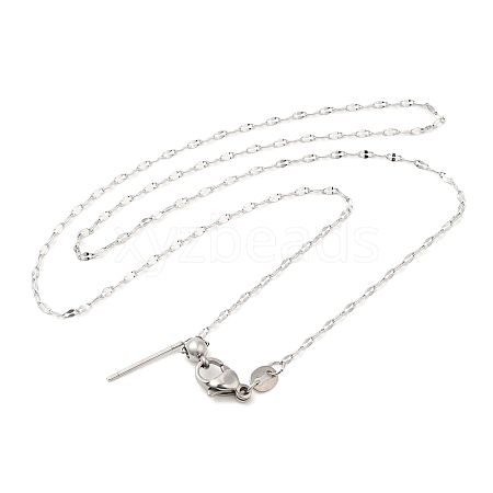 Non-Tarnish 304 Stainless Steel Dapped Chain Necklace for Women NJEW-G104-02P-1