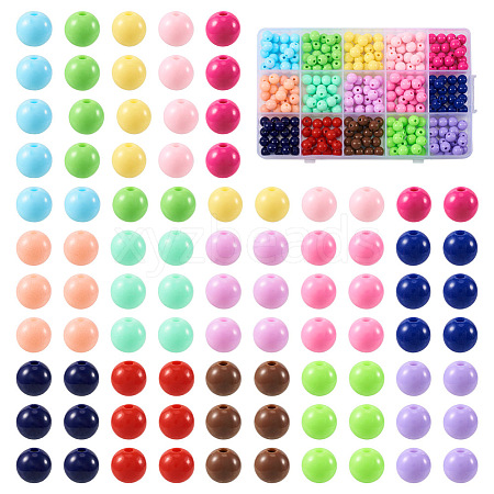 300Pcs 15 Colors Opaque Acrylic Beads SACR-TA0001-13-1