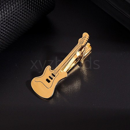 Stainless Steel Guitar Shaped Tie Clips PW-WGF86B0-03-1