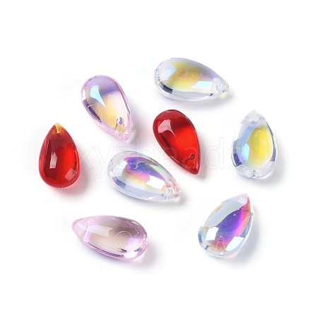 Transparent Glass Charms X-GLAA-H016-11K-1