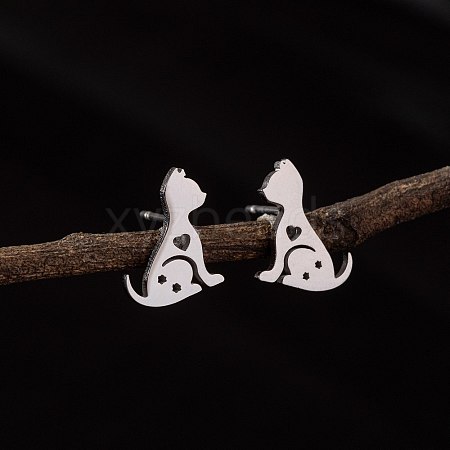 Stainless Steel Small Animal Stud Earrings for Women PW-WG5B49B-14-1