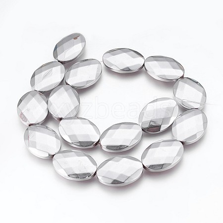 Electroplated Non-magnetic Synthetic Hematite Beads Strands G-P392-V02-1