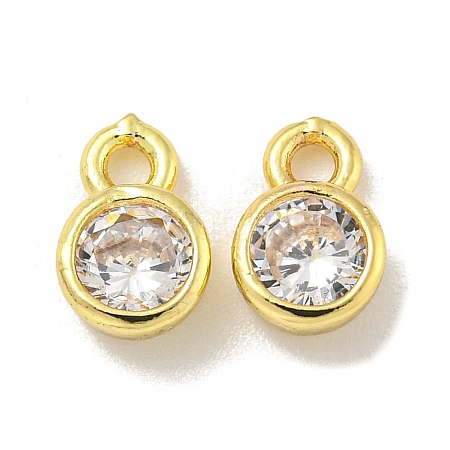 Brass Micro Pave Cubic Zirconia Charms KK-L075-017LG-02-1